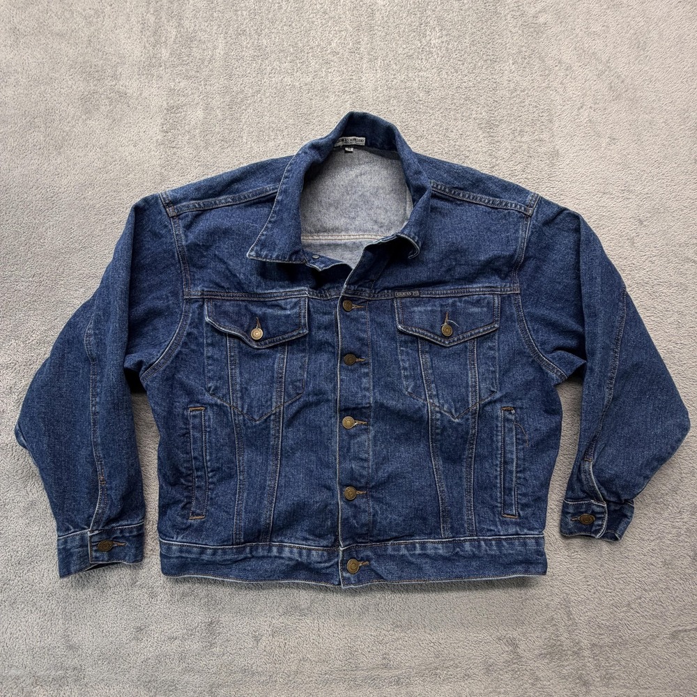 Vintage Georges Marciano Denim Jacket Mens‎ Medium Blue Made USA 80s